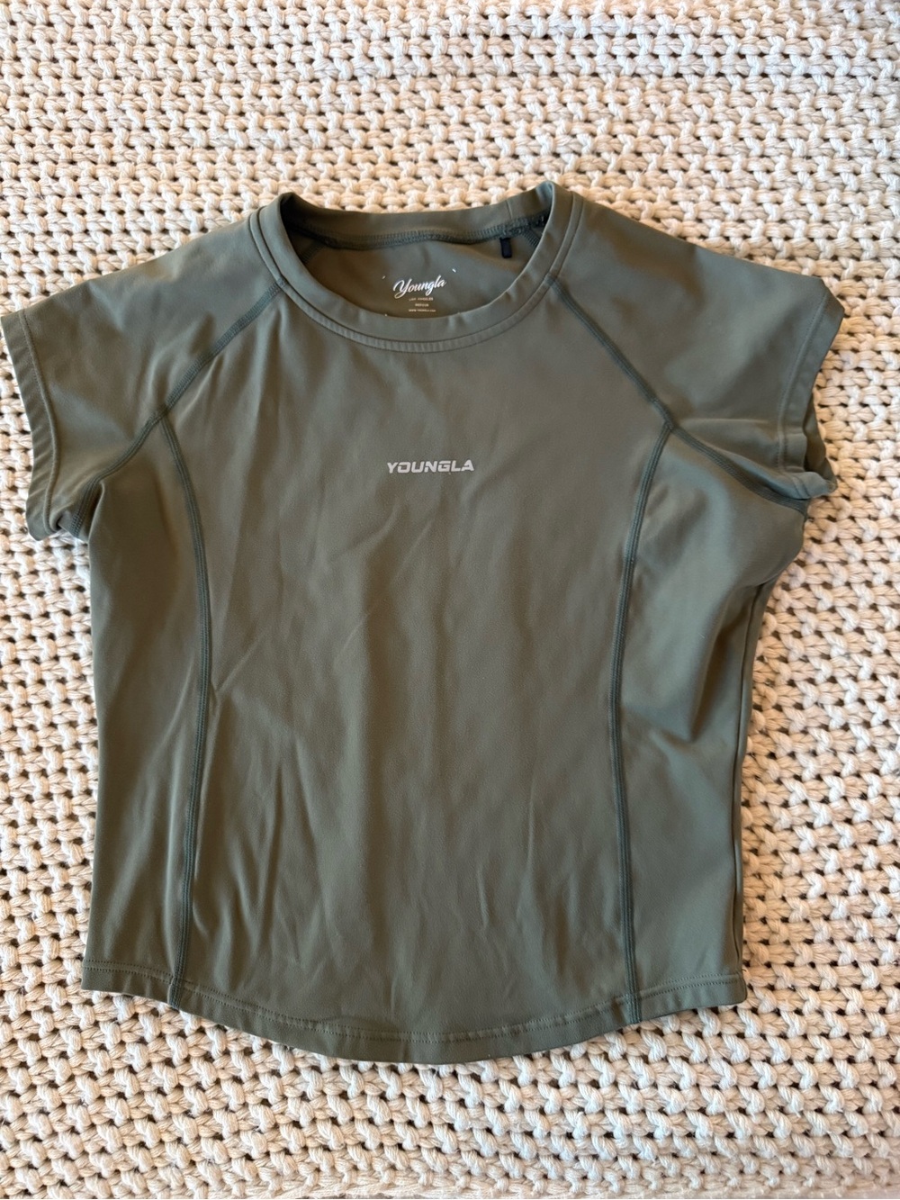 YoungLA Women's Olive Green Cap Sleeve Tee